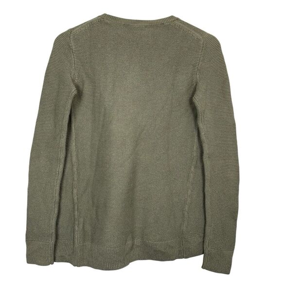 Madewell Riverside Texture Oversized Sweater XS Olive Green Crew Neck Pullover - Picture 3 of 6